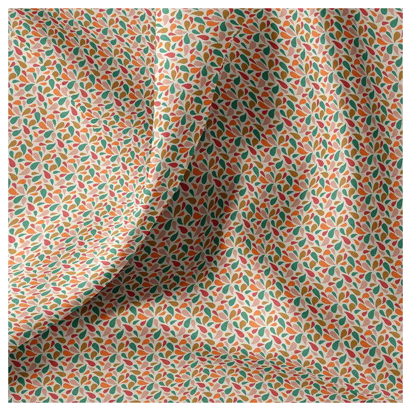 Algodón estampado OTMA Ocre / Rosa
